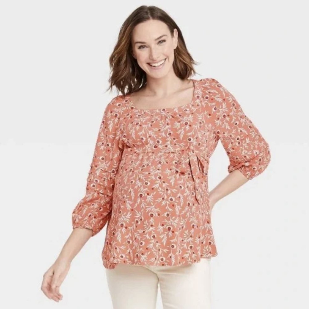 Isabel Maternity by Ingrid & Isabel Glaze Floral Top XL